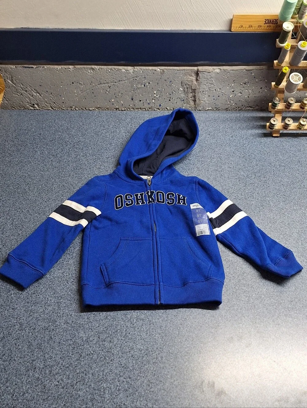 OshKosh B'Gosh Toddler Full Zip Logo Hoodie,3T, RN#96367, NWT